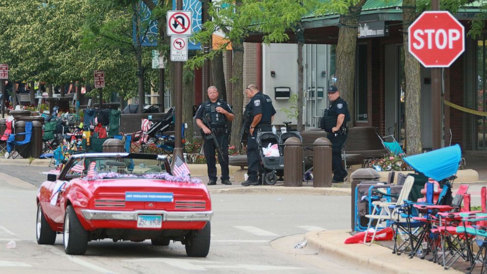PHOTO: Belongings are shown left behind at the scene of a mass shooting along the route of a Fourth of July parade on July 4, 2022, in Highland Park, Illinois. 