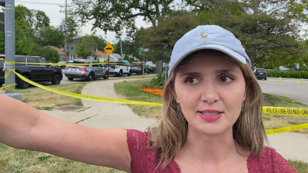 PHOTO: Zoe Nicole Pawelczak talks about how she and her father ran for cover after shots rang out during the Fourth of July parade in Highland Park, Ill., on July 4, 2022.