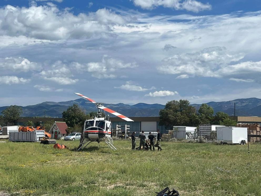 PHOTO: The rescue helicopter used in the rescue of hiker Steve Stephanides, who became disoriented and lost on a 14,230-foot mountain in central Colorado after his work colleagues allegedly left him behind alone on an office charity hiking trip.