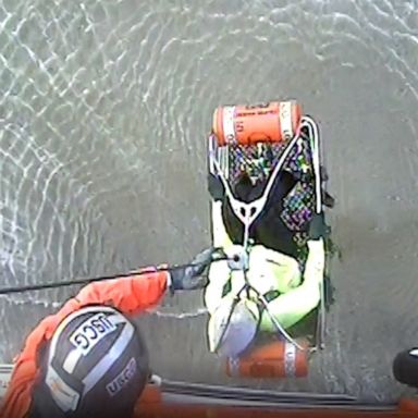 The hikers were stranded by rising tide in Port Townsend, Washington.