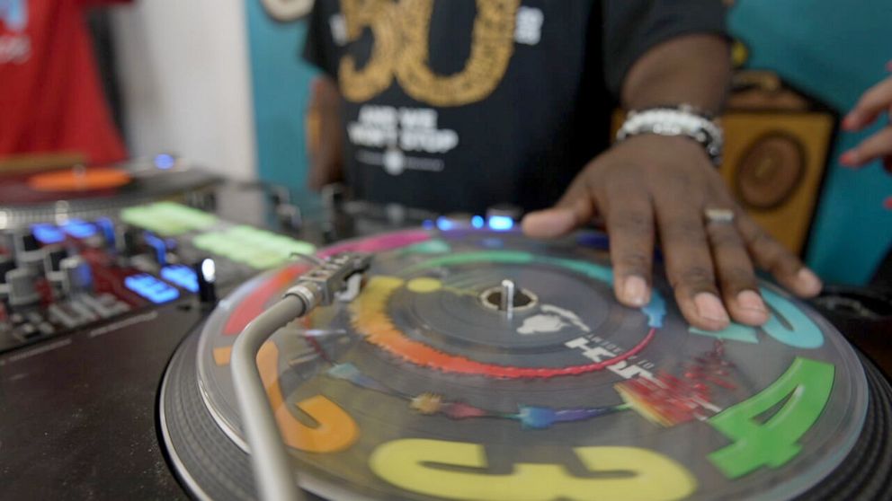 PHOTO: Scratching is demonstrated by legendary Grand Wizzard Theodore, the DJ widely credited as the inventor of the technique.