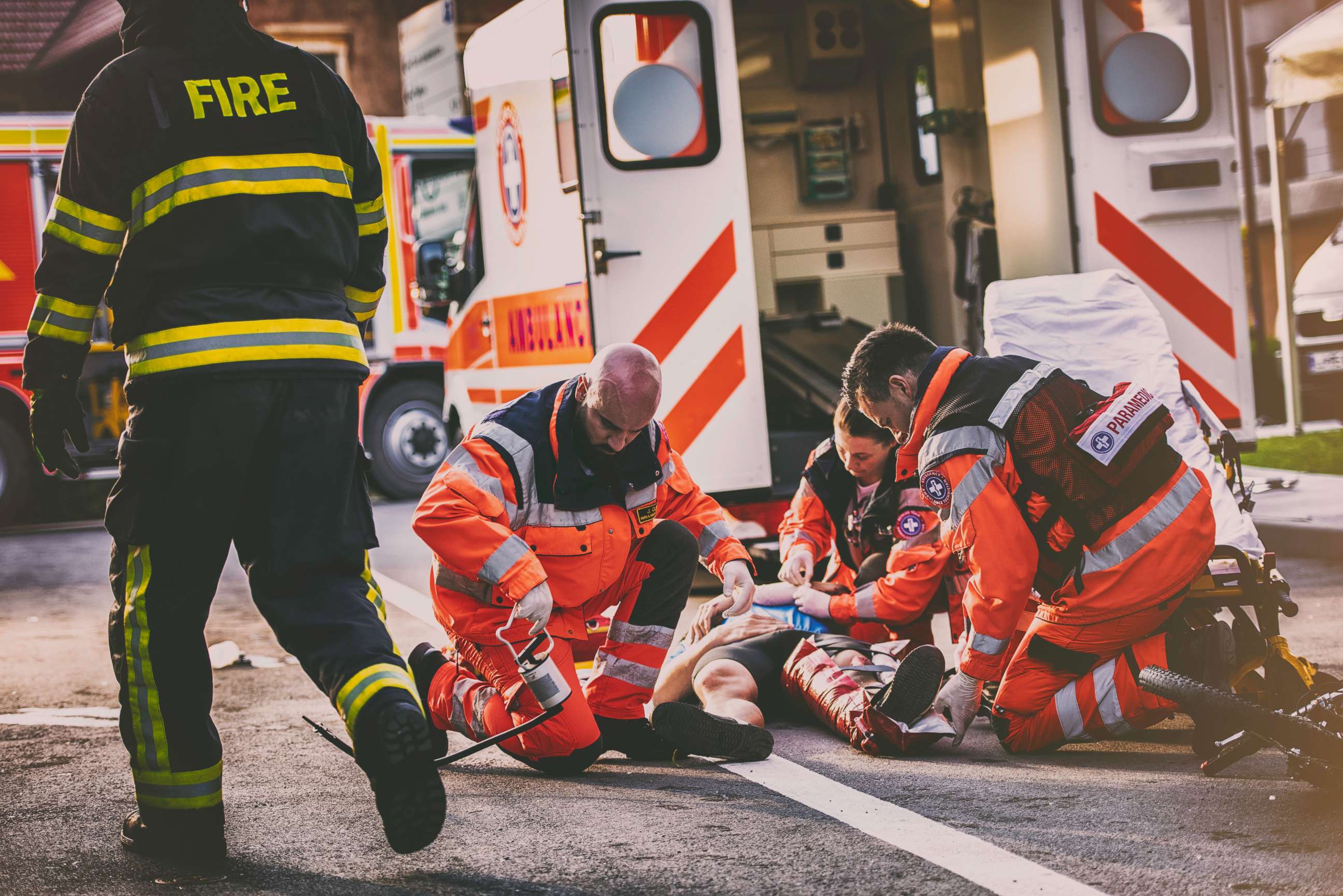 PHOTO: An undated stock photo or paramedics at what appears to be a hit and run. 