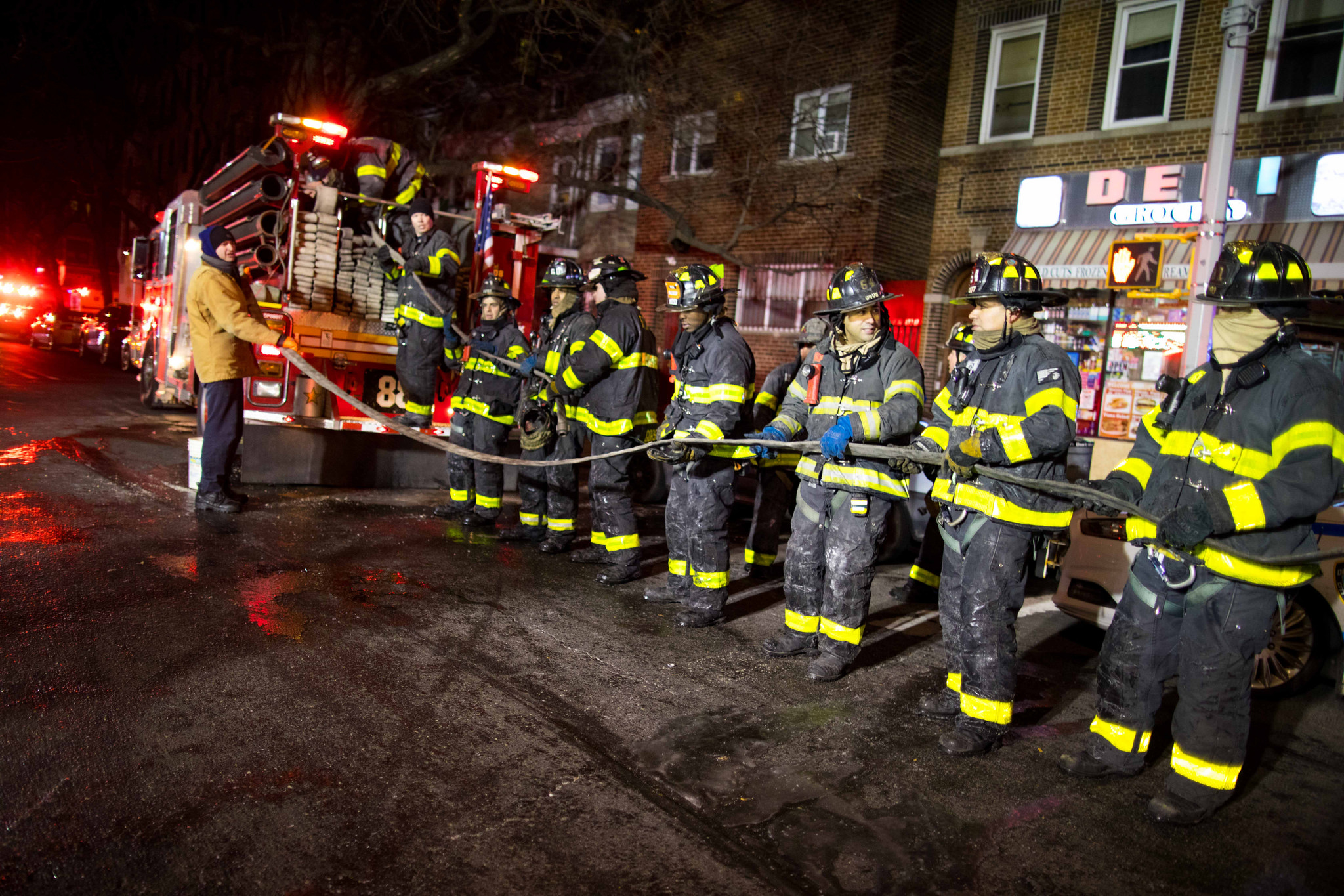 Firefighters battled freezing temperatures, as well as the flames, in a fire that killed at least 12 people in the Bronx on Dec. 28, 2017.