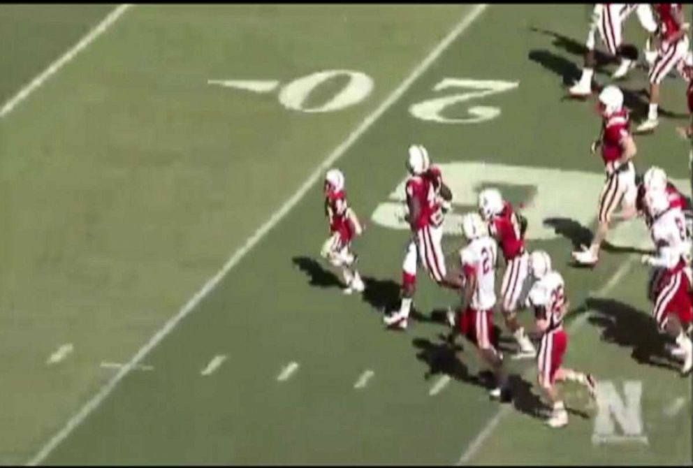 PHOTO: Jack Hoffman, 7-year-old cancer patient scores 69-yard touchdown at Nebraska Spring Game.