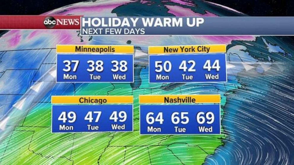 PHOTO: Temperatures will feel very un-Christmas like in much of the eastern U.S. this holiday.