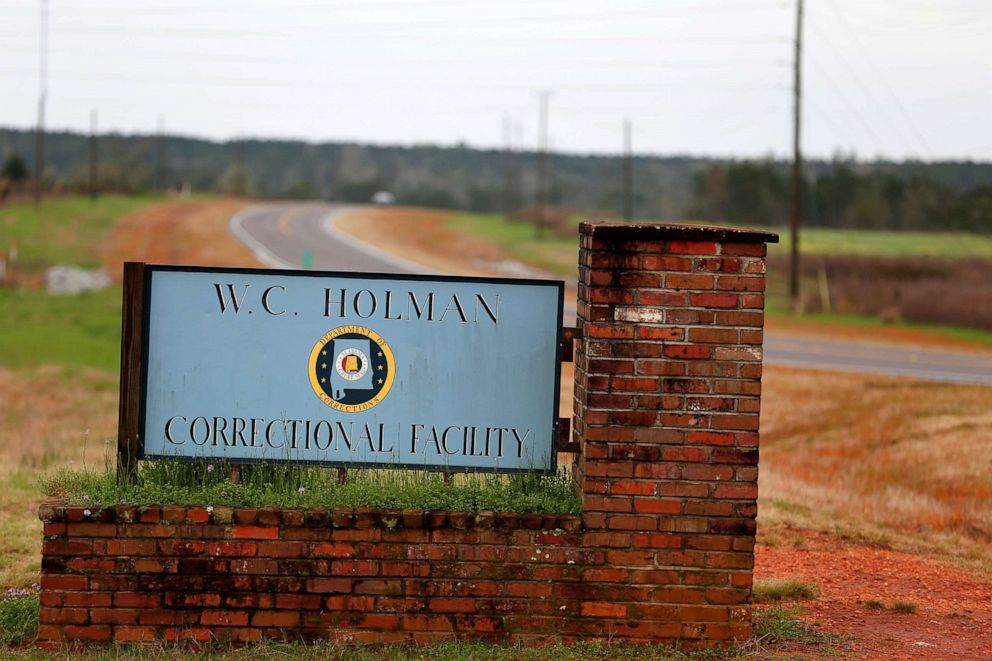 PHOTO: The sign to The William C. Holman Correctional Facility in Atmore, Ala., is displayed, March 16, 2016.