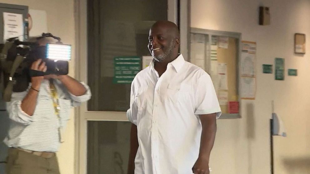 PHOTO: Wrongfully convicted Sidney Holmes is released from prison after 34 years, March 13, 2023, in Fort Lauderdale, Fla.