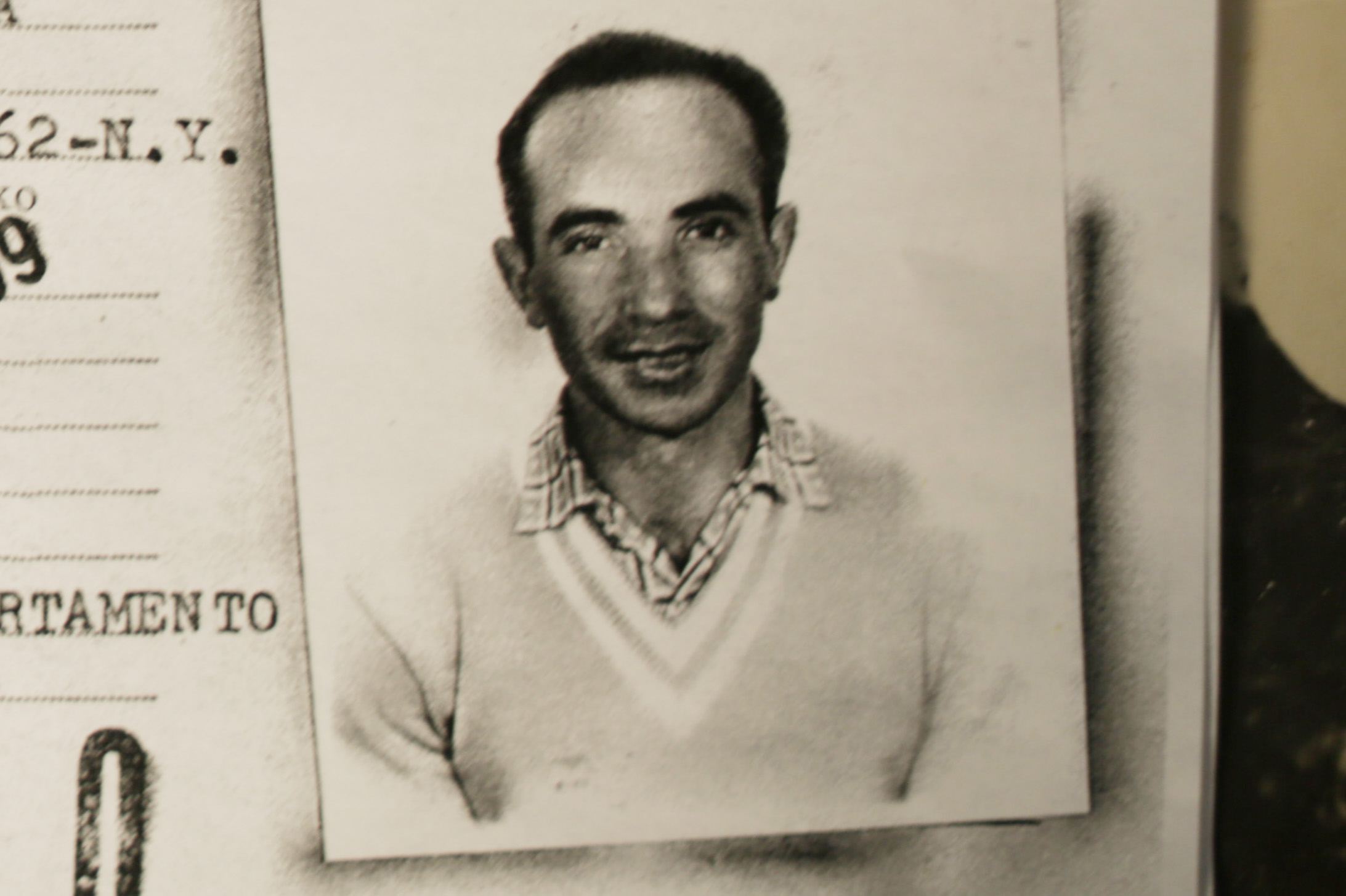 PHOTO: Holocaust survivor Leon Sherman is pictured in a travel document issued in 1959.