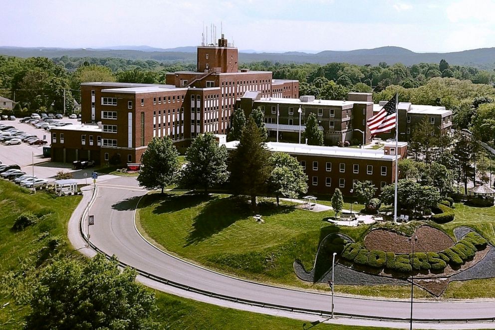 PHOTO: This May 2018 file photo shows an aerial view of the Holyoke Soldiers' Home in Holyoke, Mass., where dozens of residents died from the coronavirus during the 2020 pandemic.