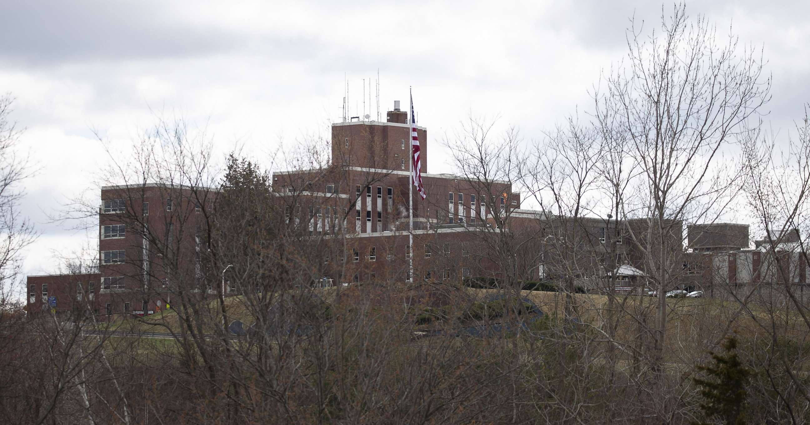 PHOTO: The Soldiers' Home stands atop the hill in Holyoke, Mass., March 31, 2020.