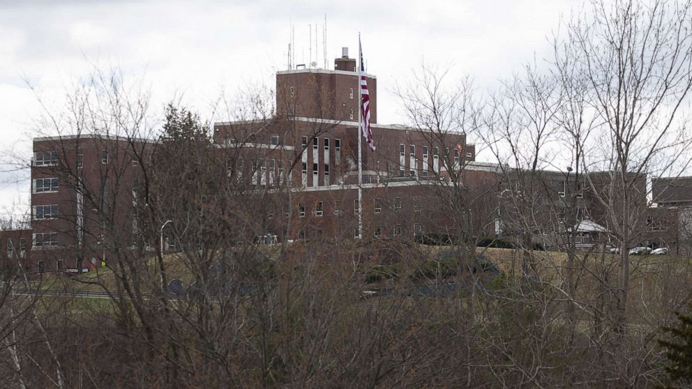 PHOTO: The Soldiers' Home stands atop the hill in Holyoke, Mass., March 31, 2020.