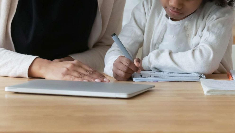 PHOTO: An adult and child with a computer in an undated stock photo. 