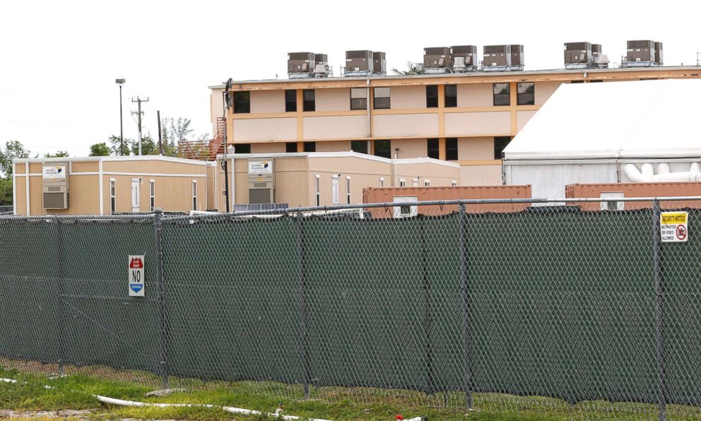 PHOTO: Buildings and air conditioned tents are shown in the  Homestead Temporary Shelter For Unaccompanied Children on June 19, 2018 in Homestead, Florida.