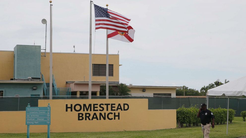 PHOTO: The front gate of the Homestead Temporary Shelter For Unaccompanied Children is shown on June 19, 2018 in Homestead, Florida.