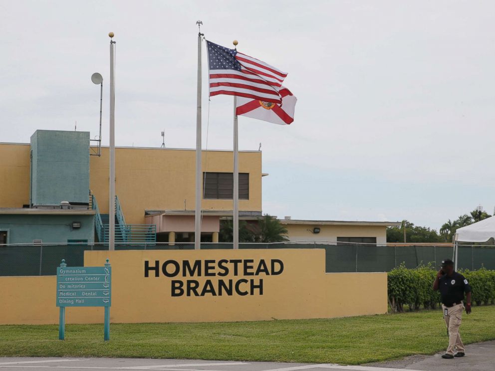 PHOTO: The front gate of the Homestead Temporary Shelter For Unaccompanied Children is shown on June 19, 2018 in Homestead, Fla.