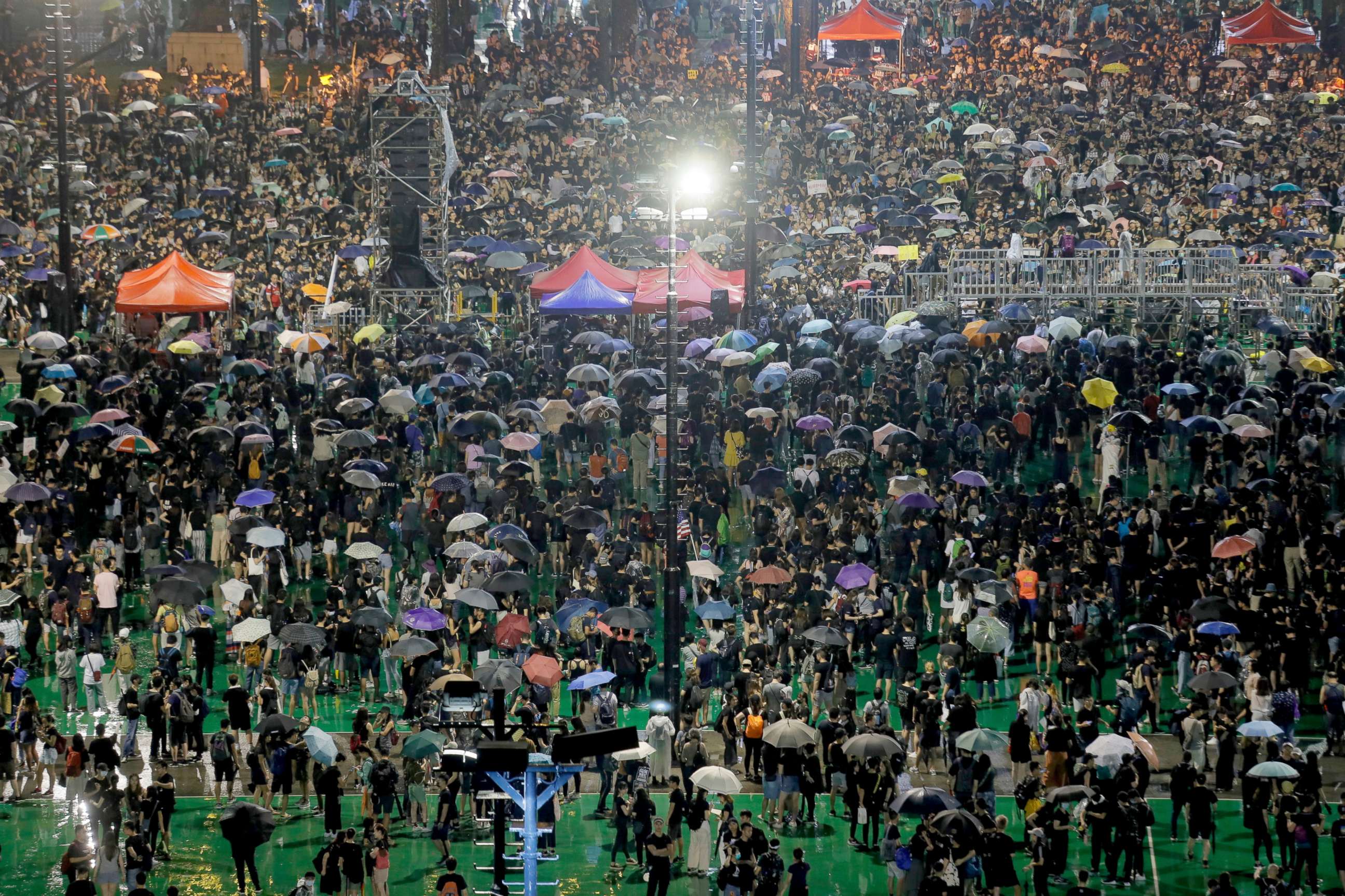 PHOTO: Demonstrators attend a rally at Victoria Park in Hong Kong, Aug. 18, 2019. 