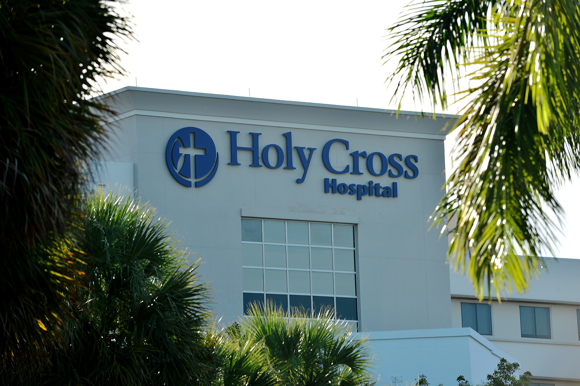 PHOTO: An exterior view shows Holy Cross Hospital in Fort Lauderdale, Fla., July 29, 2020.