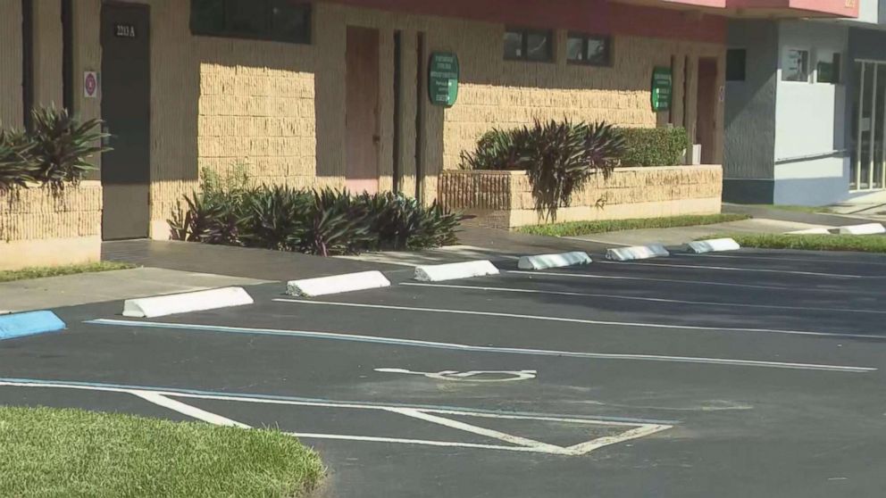 PHOTO: The parking lot where 1-year-old boy died on July 13, 2018, after being left in a hot car for over eight hours in Pembroke Pines, Fla.
