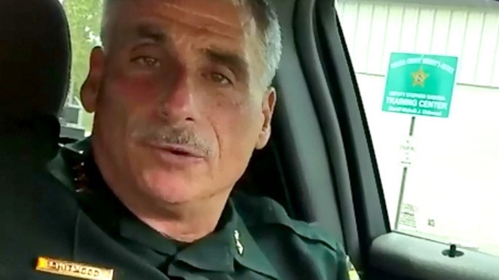 PHOTO: Sheriff Mike Chitwood speaks about an incident where a bystander saved a baby boy saved from back seat of a car in Orange City, Florida, July 17, 2018.