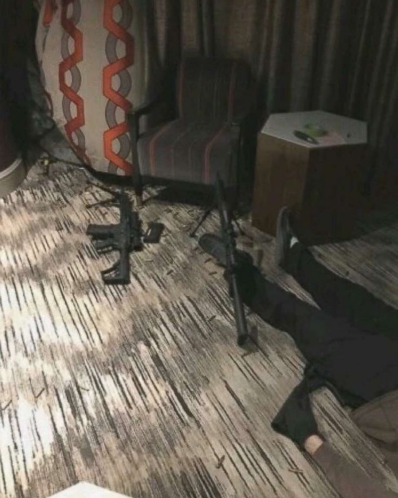 PHOTO: Inside gunman Stephen Paddock's hotel room at the Mandalay Hotel in Las Vegas.