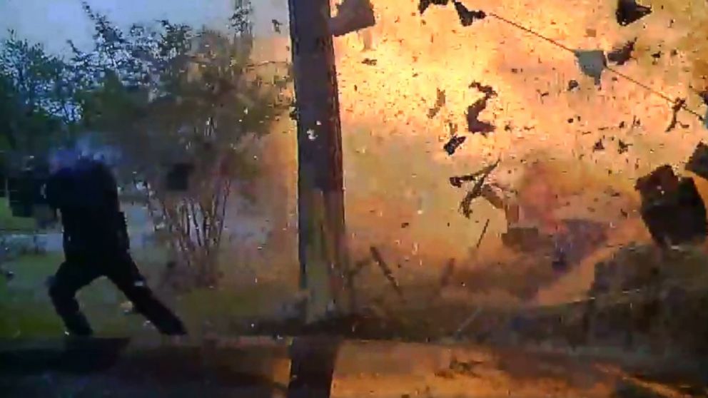 PHOTO: Police in Texas released shocking dashcam video, April 18, 2018, of a dramatic explosion after an SUV crashed into a house on April 7, apparently striking a natural-gas line.