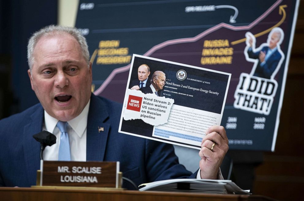 PHOTO: House Majority Whip Steve Scalise speaks during a House Energy and Commerce Subcommittee in Washington, April 6, 2022. 