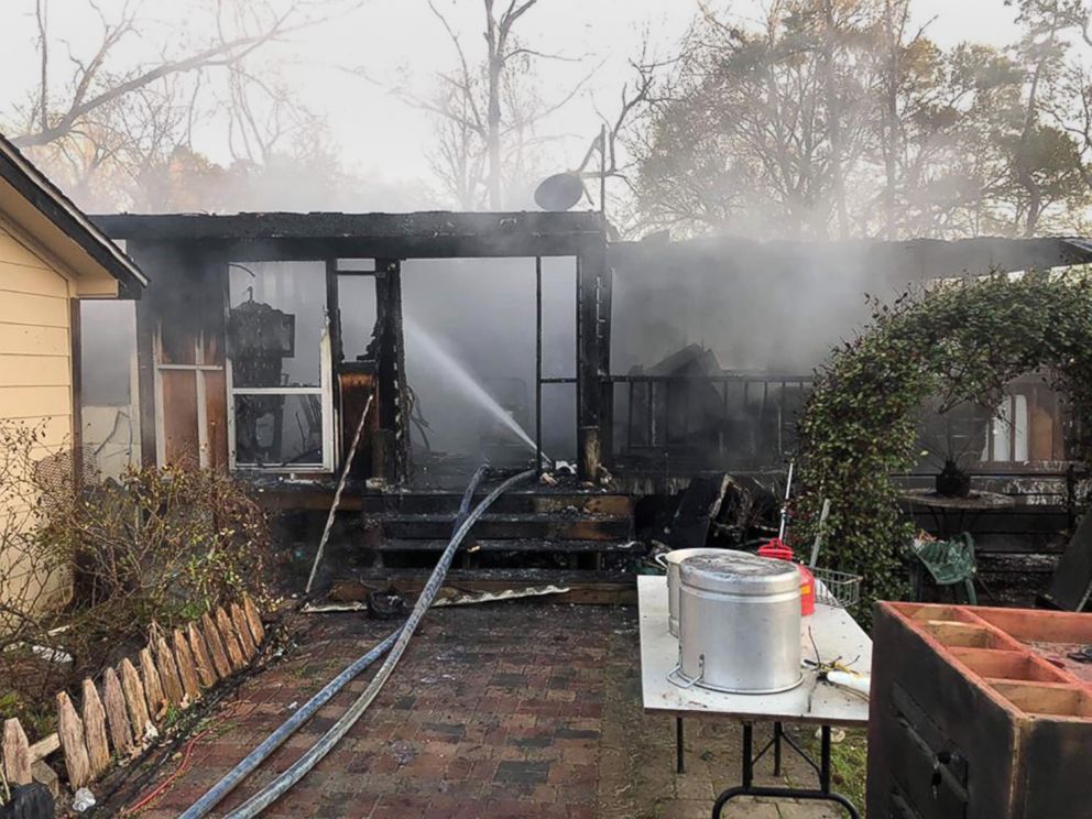 PHOTO: Firefighters in East Montgomery County Texas, were called to this early morning fire on March 5, 2019, after the family's dog woke them.