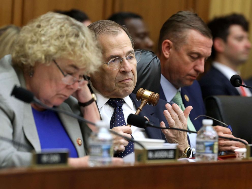 PHOTO: House Judiciary Committee Chairman Jerrold Nadler presides over a hearing in the Rayburn House Office Building on Capitol Hill, May 08, 2019, in Washington.
