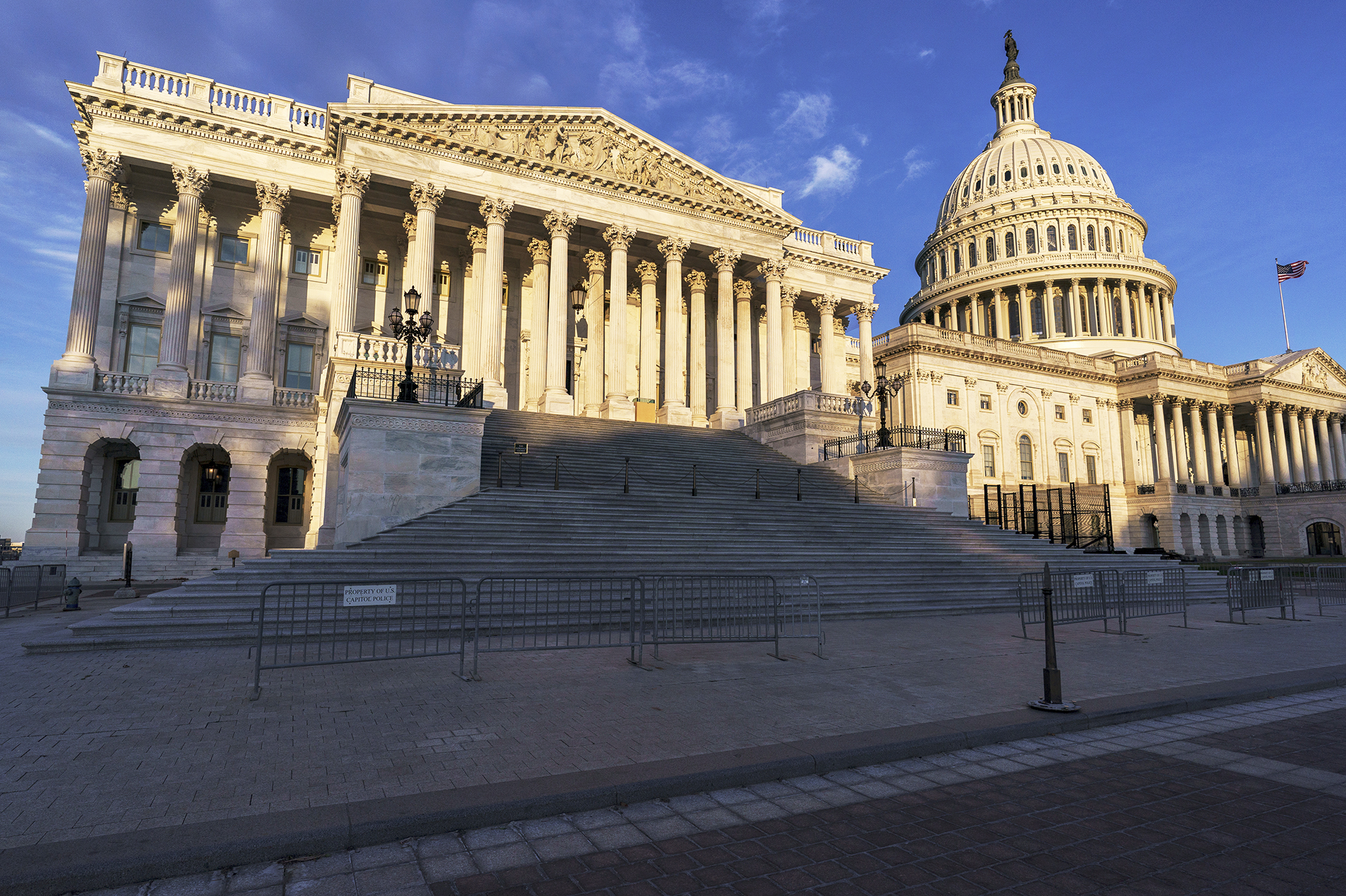 PHOTO: The House of Representatives side of the Capitol is stands on the morning of Election Day in Washington, Nov. 3, 2020.