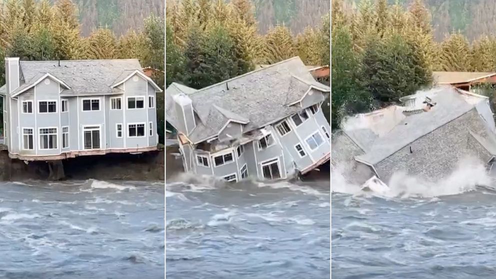 Homes Destroyed by Glacier Lake Outburst Flood along Mendenhall River