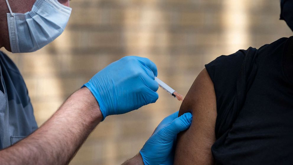 PHOTO:A dose of Covid-19 vaccine is administered in Odessa, Texas, May 27, 2021.