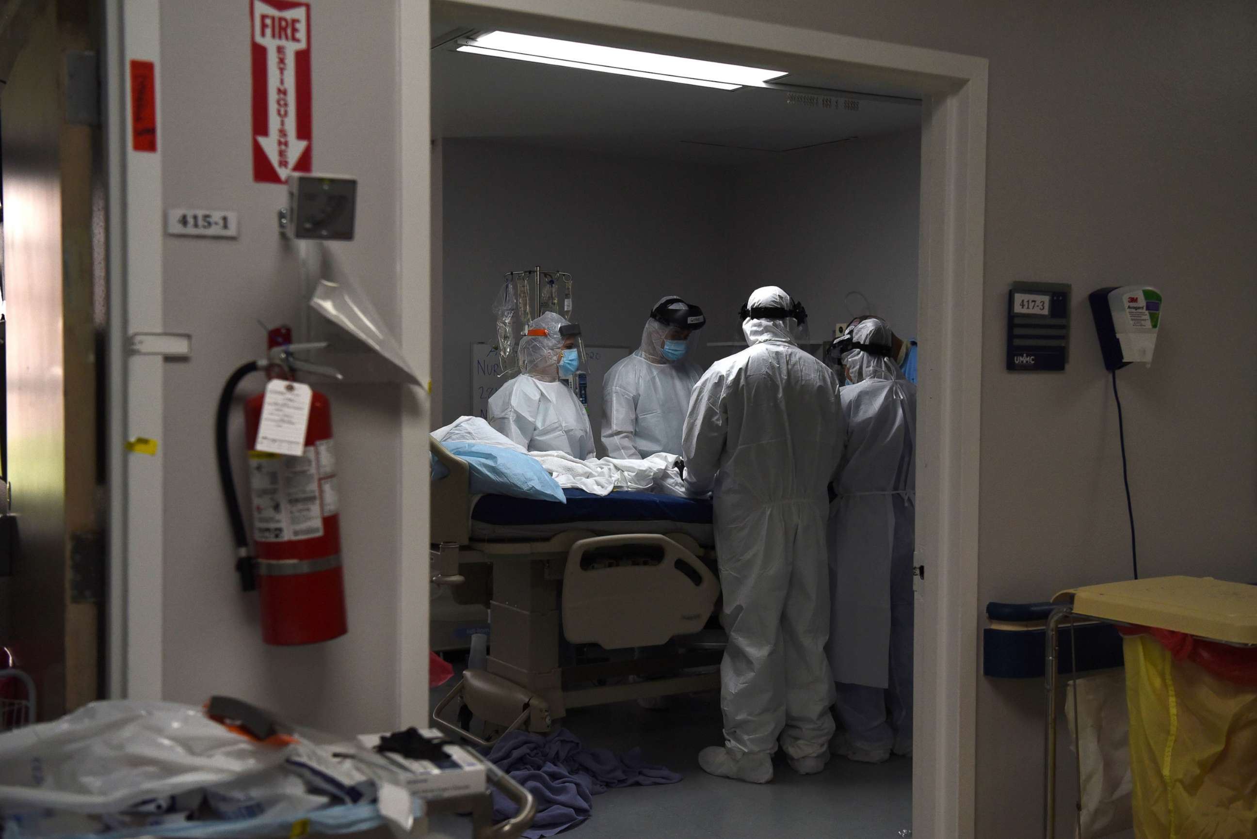 PHOTO: Medical workers prepare to intubate a COVID-19 patient at the United Memorial Medical Center's COVID-19 intensive care unit in Houston, June 29, 2020.