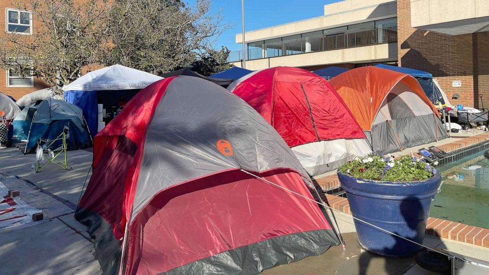 Howard University students protest housing conditions with on-campus tent city