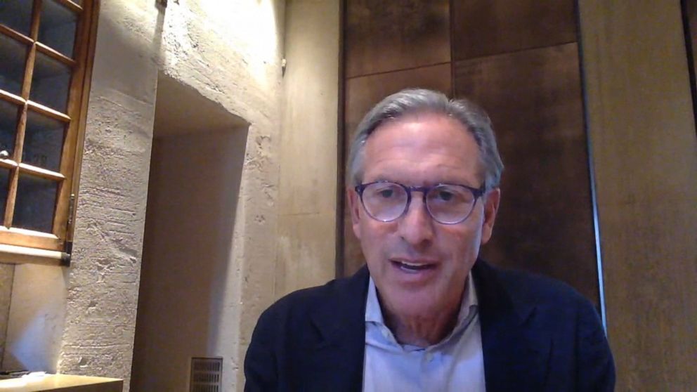 PHOTO: Former Starbucks CEO Howard Schultz told ABC News' Rebecca Jarvis Starbucks wouldn’t have survived this crisis back when they qualified as a small business, even with a PPP loan.