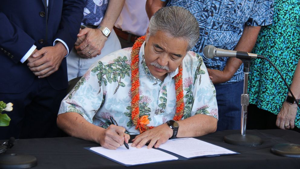 Hawaii became the first state Tuesday to enact a law that aligns with the Paris agreement.