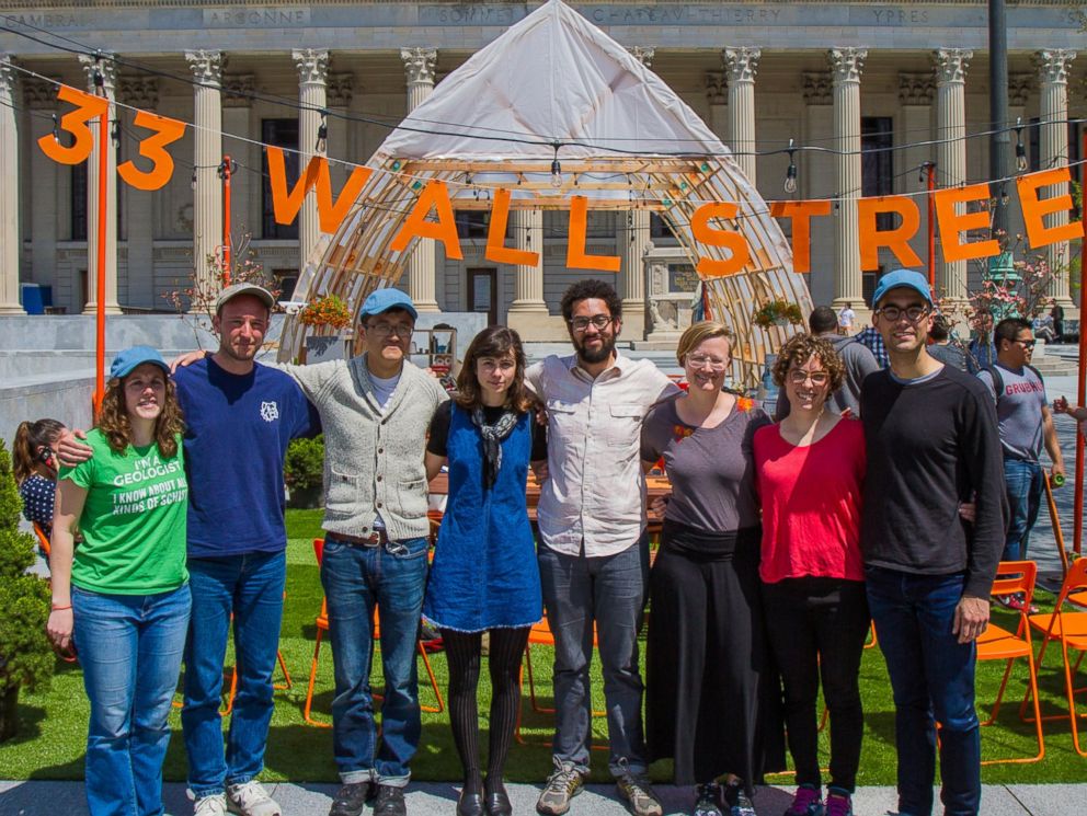 PHOTO: The eight student teachers fasting for collective bargaining pose for a photo in front of Yales President Peter Saloveys office in New Haven, Conn., in April, 2017.