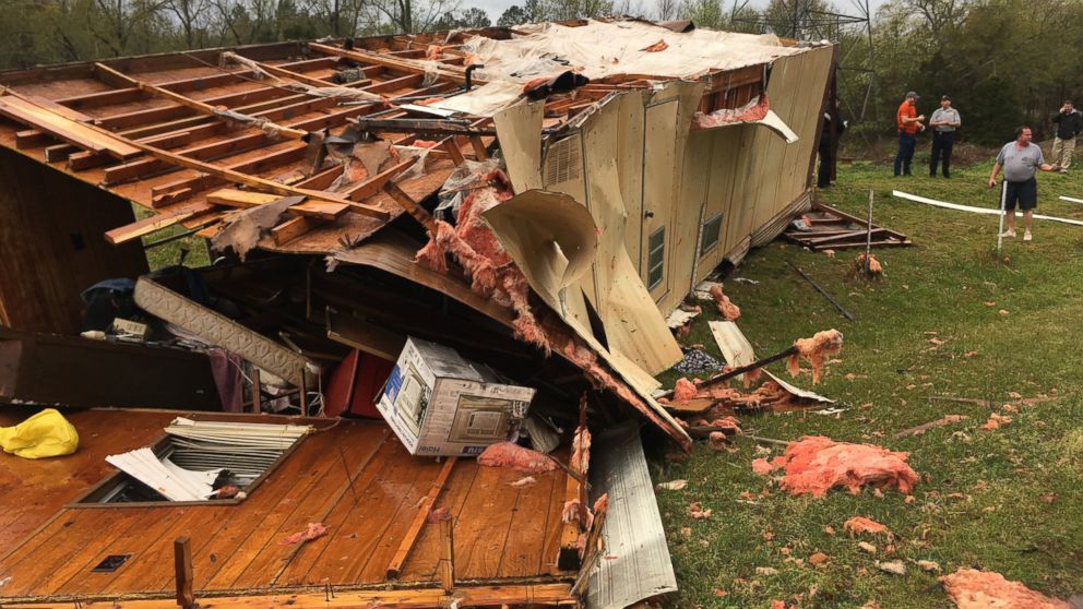 Man killed after mobile home flips as storms batter the South - ABC News