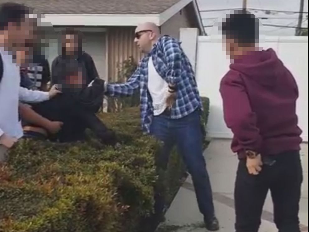 PHOTO: Video purports to show an off duty police officer open firing during a confrontation with teens in a residential neighborhood in Anaheim, California Tuesday afternoon.