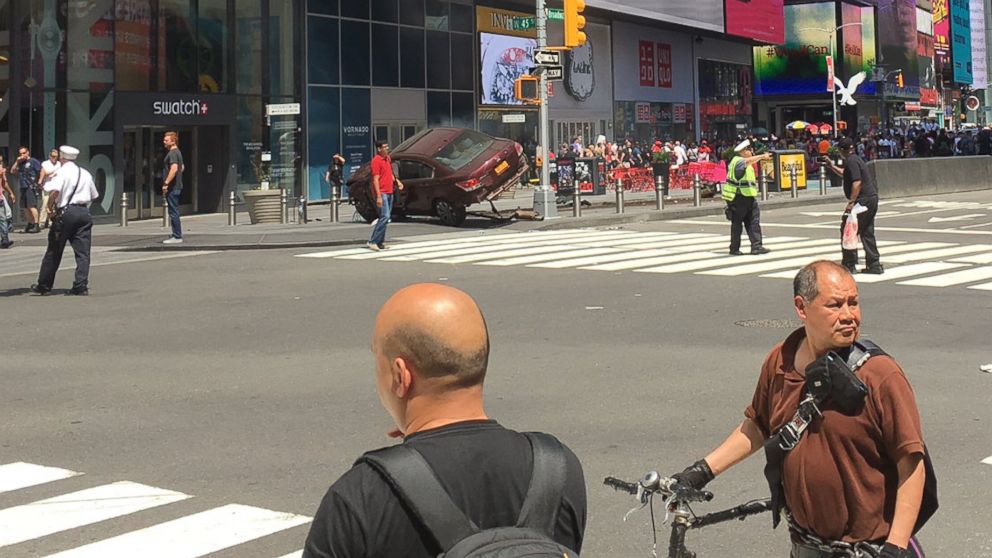 PHOTO: An image posted to Twitter by Josh Silverman shows the scene of a motor vehicle accident in the Times Square neighborhood of New York, May 18, 2017.