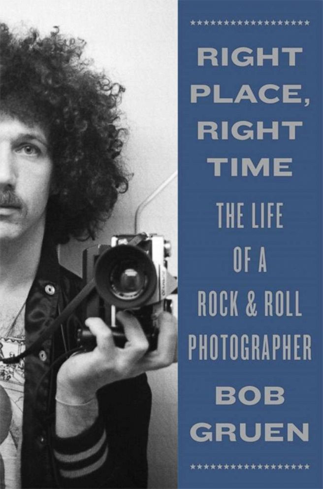 Book cover for "Right Place, Right Time: The Life of a Rock & Roll Photographer" by Bob Gruen.