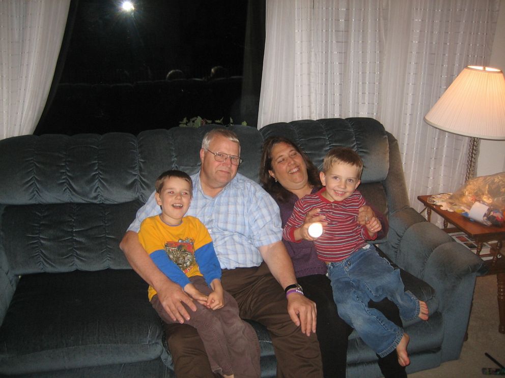 Chuck and Judy Cox are seen here with their grandsons.