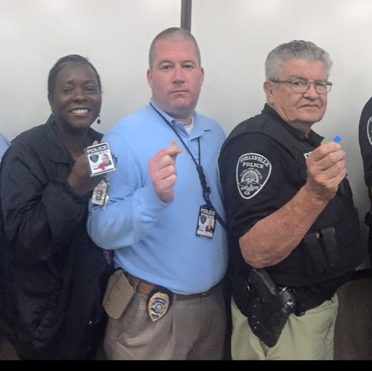 PHOTO: The Snellville Police Department in Snellville, Georgia, received Arianna's handmade crosses a couple of weeks ago.