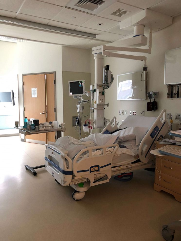 Dr. Renee Eger's hospital room while she was being treated for COVID-19.