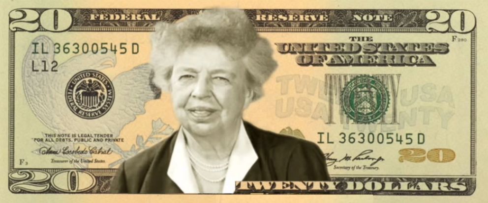 PHOTO: Eleanor Roosevelt is one of the final four candidates that you can vote for in the 'Women on 20s' campaign.
