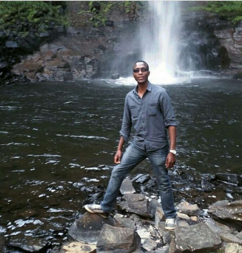 George Kabau at Chania Falls in Aberdare Ranges Park, Kenya, in August 2018.