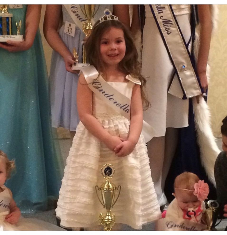 Kayden Mancuso is seen here after winning a Cinderella pageant.