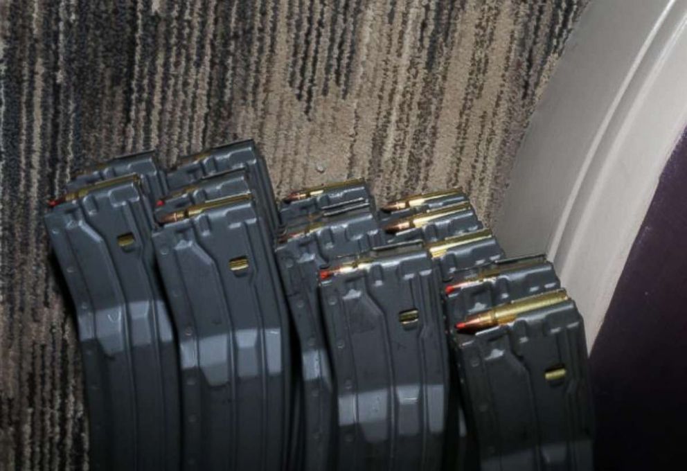 Police found over 5,000 unused rounds of ammunition inside Paddocks suite.