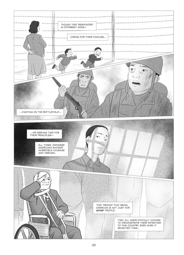 An internal page from George Takei's graphic novel, "They Called Us Enemy."