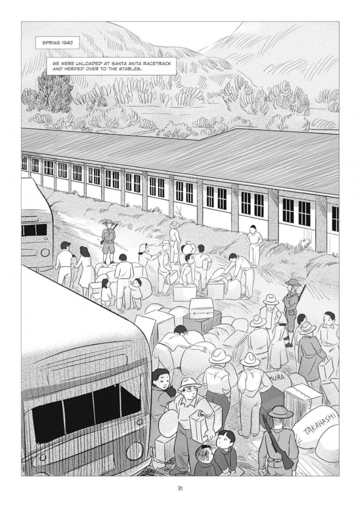 An internal page from George Takei's graphic novel, "They Called Us Enemy."