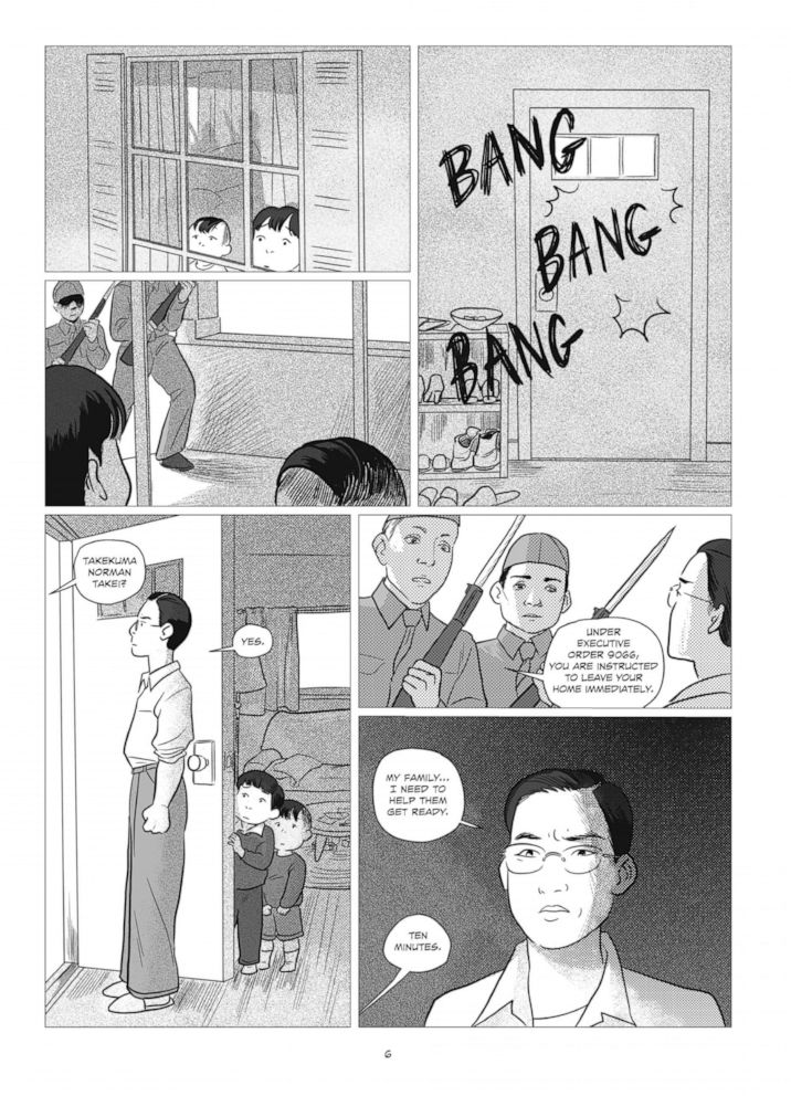 An internal page from George Takei's graphic novel, "They Called Us Enemy."